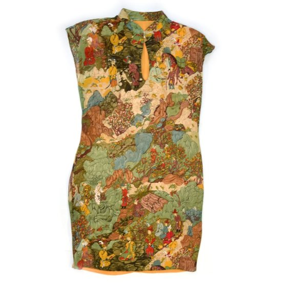 Vintage Platinum Dorothy Schoelen Mongol Art Dress - Picture 7 of 8